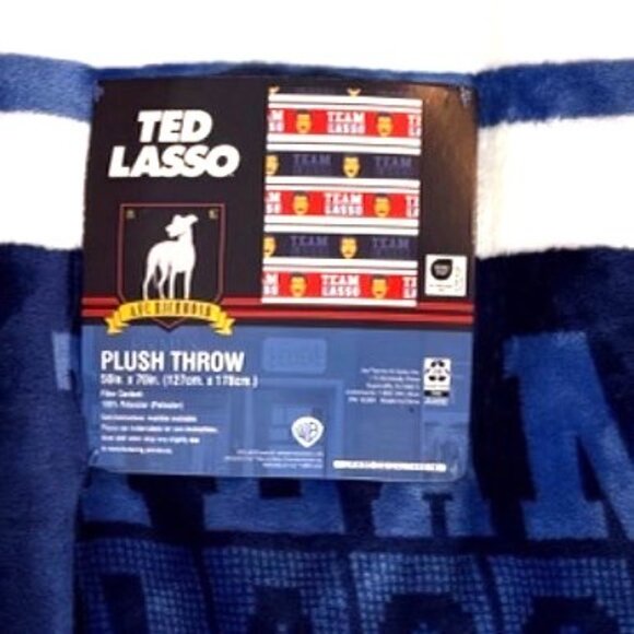 Ted Lasso Plush Throw Blanket 50x60" Red White & Blue Team Design Soft Polyester - Picture 2 of 3